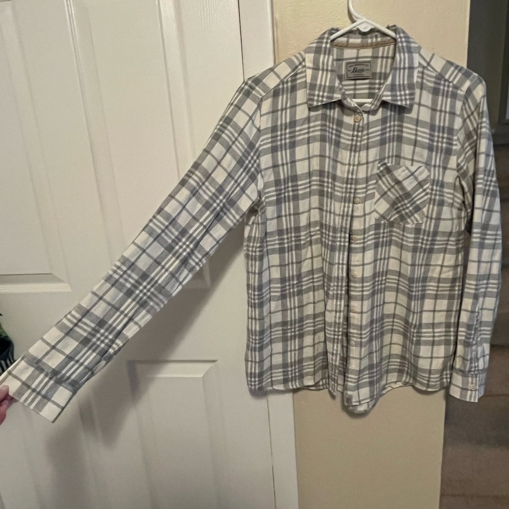 Bass White/Gray Flannel button down